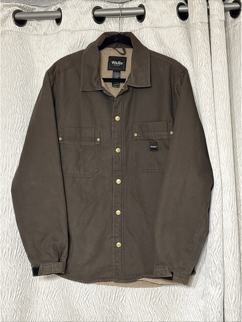 Walls Workwear Jacket Dark Brown Fleece Lining Men's Great Condition-Size Large